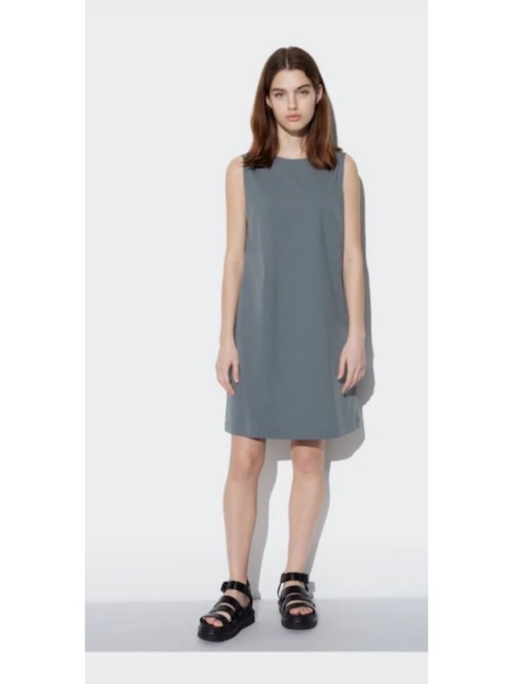 Uniqlo Sleeveless Gray Shift Dress Size L